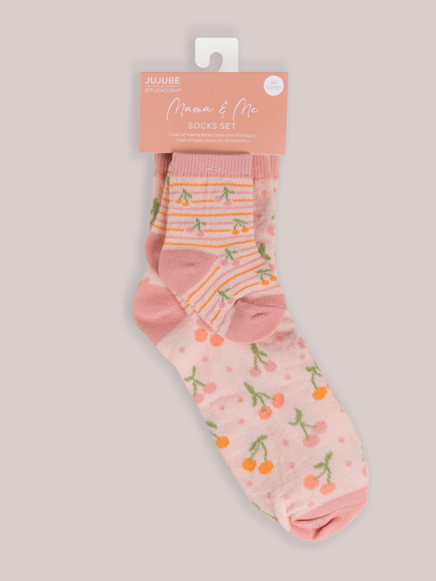 Mama Me Matching Socks Set Cherry Cute by Doodle By Meg