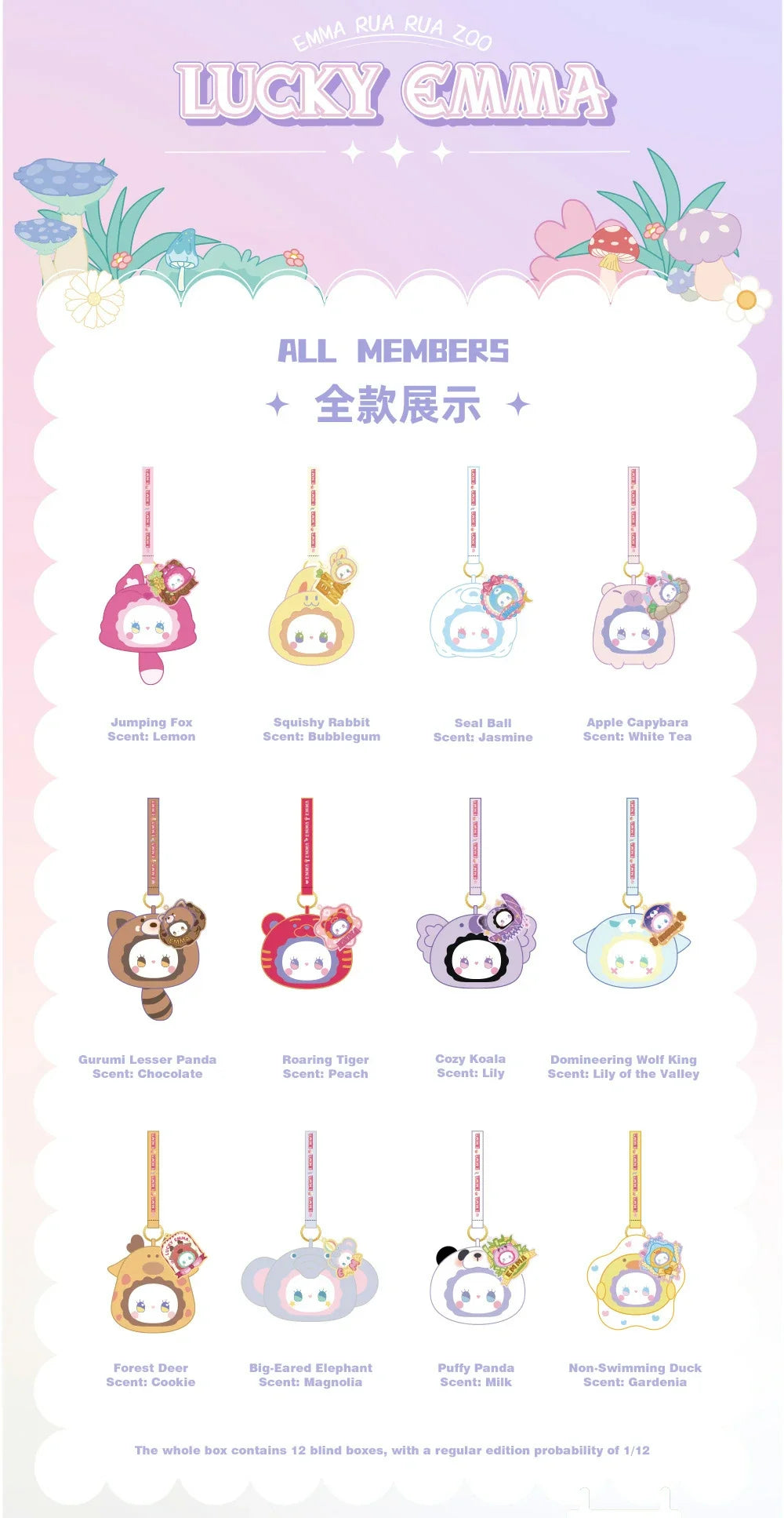 MJ Studio: EMMA RUA RUA ZOO Animal Kingdom Scented Sachet series - 1 Blind Box