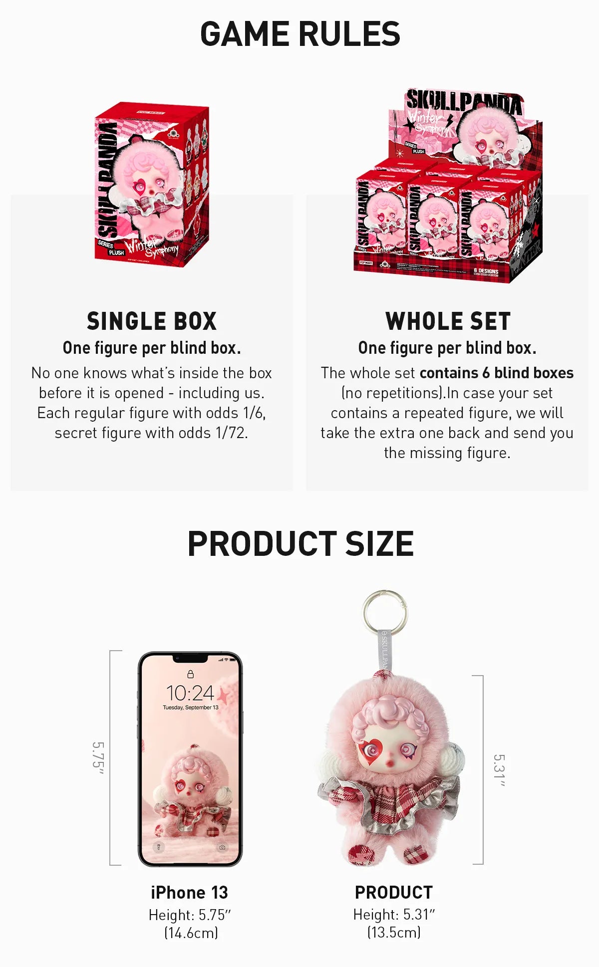 POP MART: SKULLPANDA Winter Symphony Series Plush - 1 Blind Box