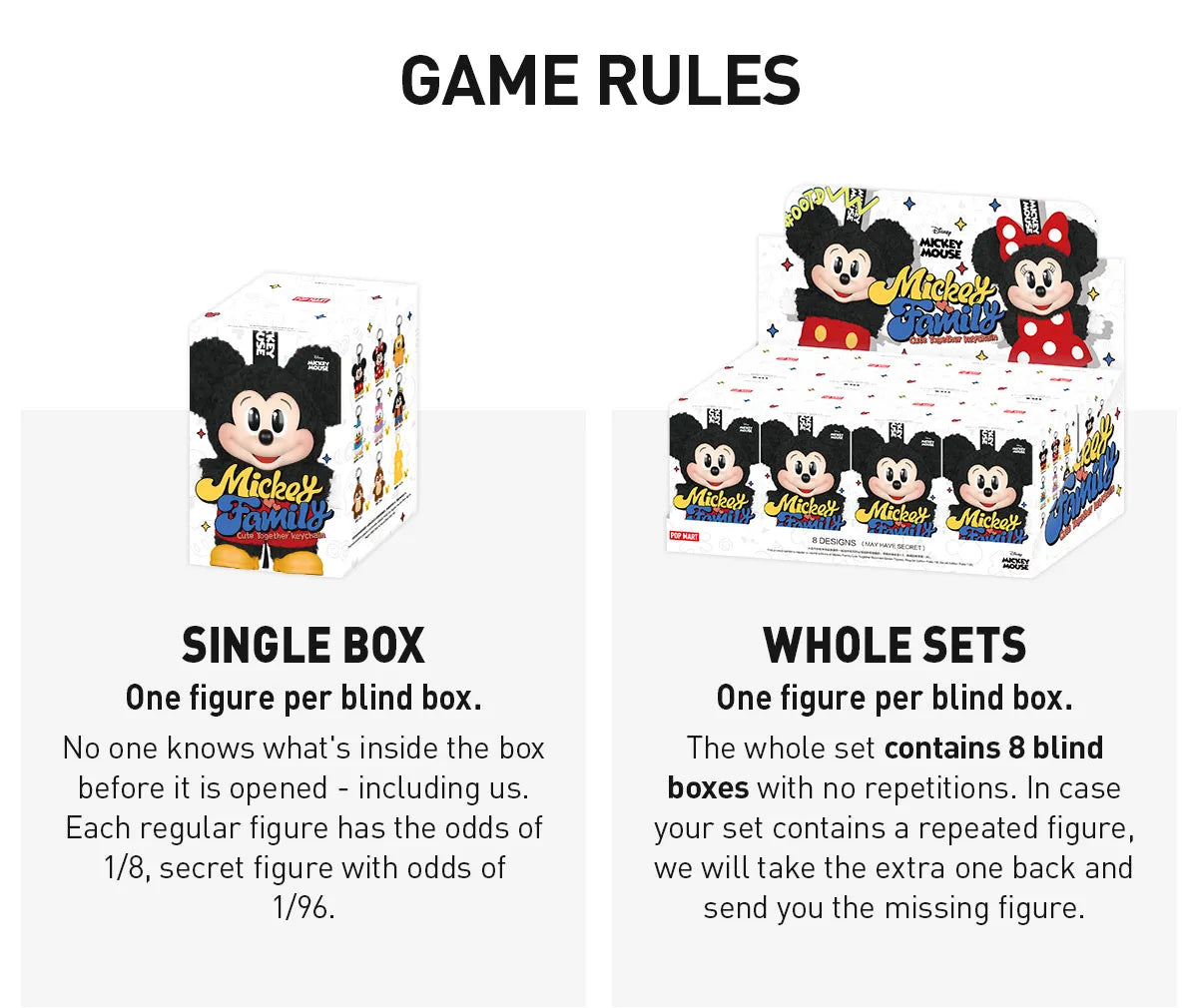 POP MART: Mickey Family Cute Together Keychain - 1 Blind Box