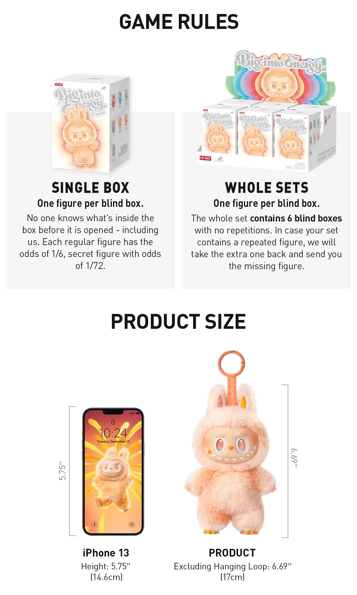 POP MART: THE MONSTERS Big into Energy Vinyl Face - 1 Blind Box