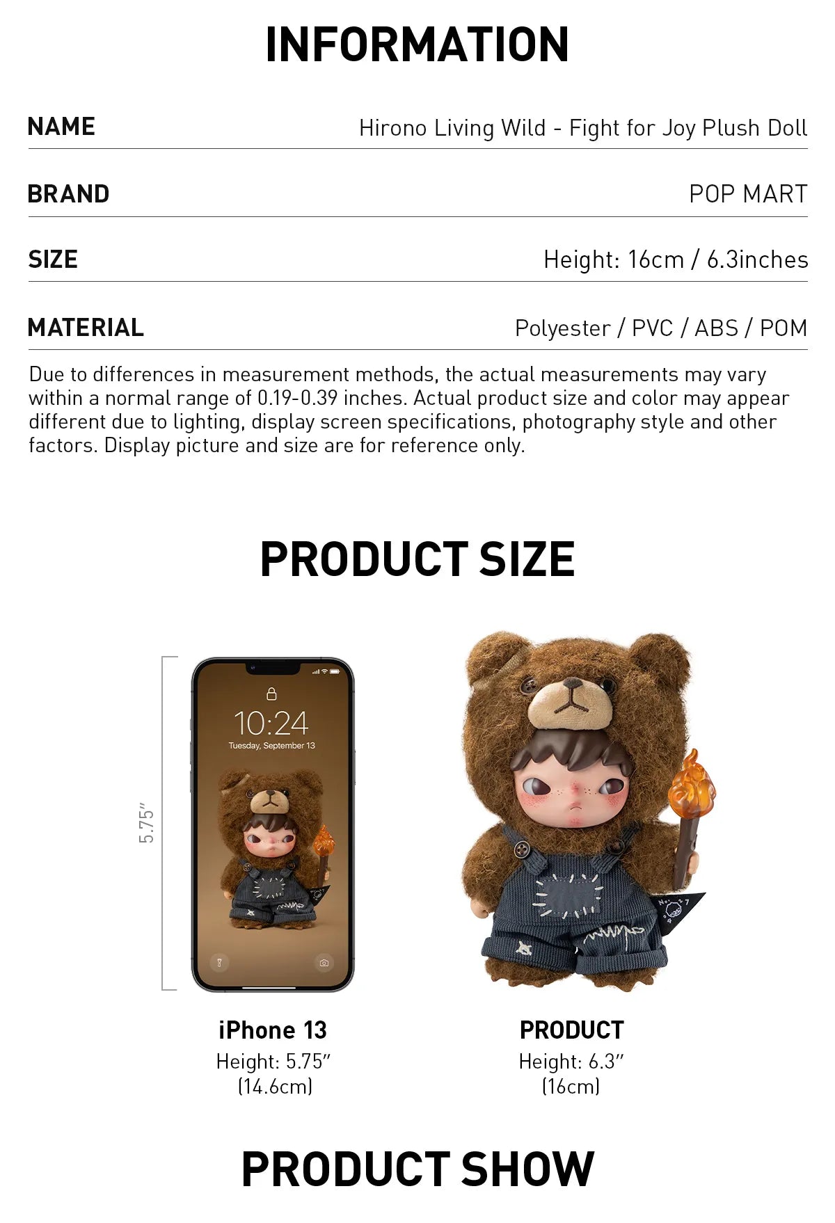 POP MART: Hirono Living Wild-Fight for Joy Plush Doll