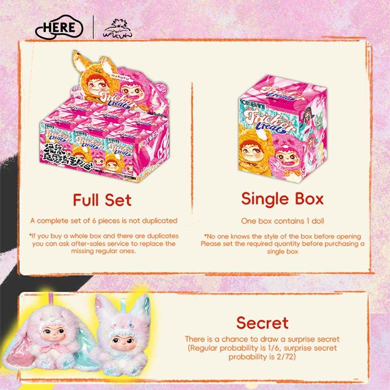 HereToy: WAKUKU Fox & Bunny Trick or Treat Series - 1 Blind Box
