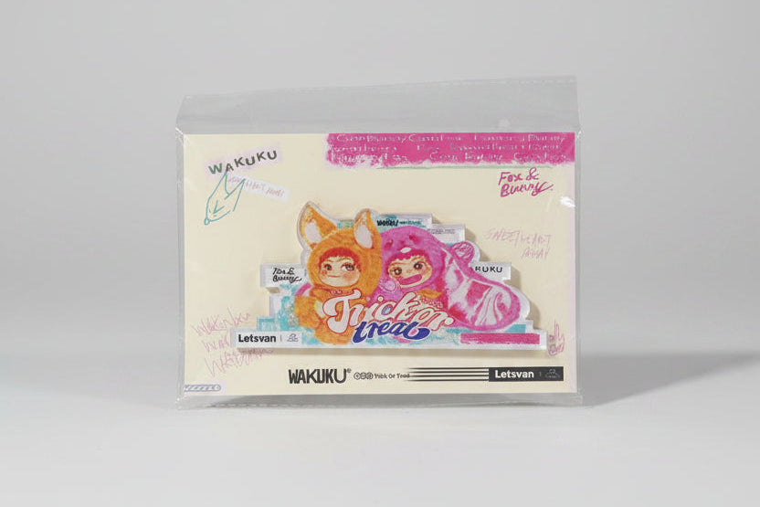 HereToy: WAKUKU Fox & Bunny Trick Or Treat Series Refrigerator Magnet