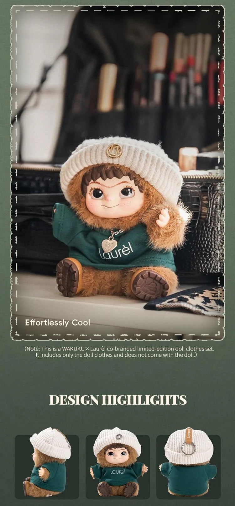 HereToy: WAKUKU x Laurèl Rèl ly Doll Outfit (Green Ver.)
