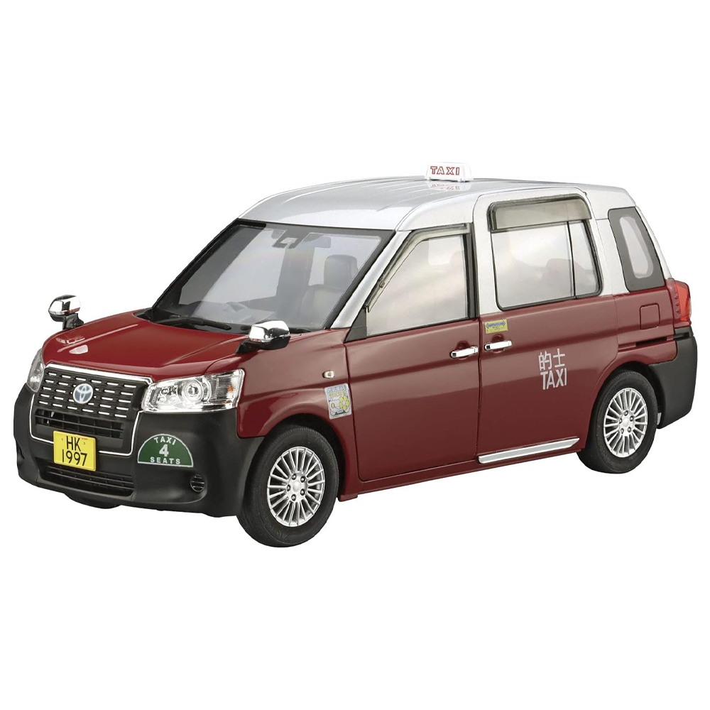 Aoshima: 1/24 Toyota NTP10R Comfort Hybrid Taxi '18 Hong Kong Taxi Scale Model Kit #SP02