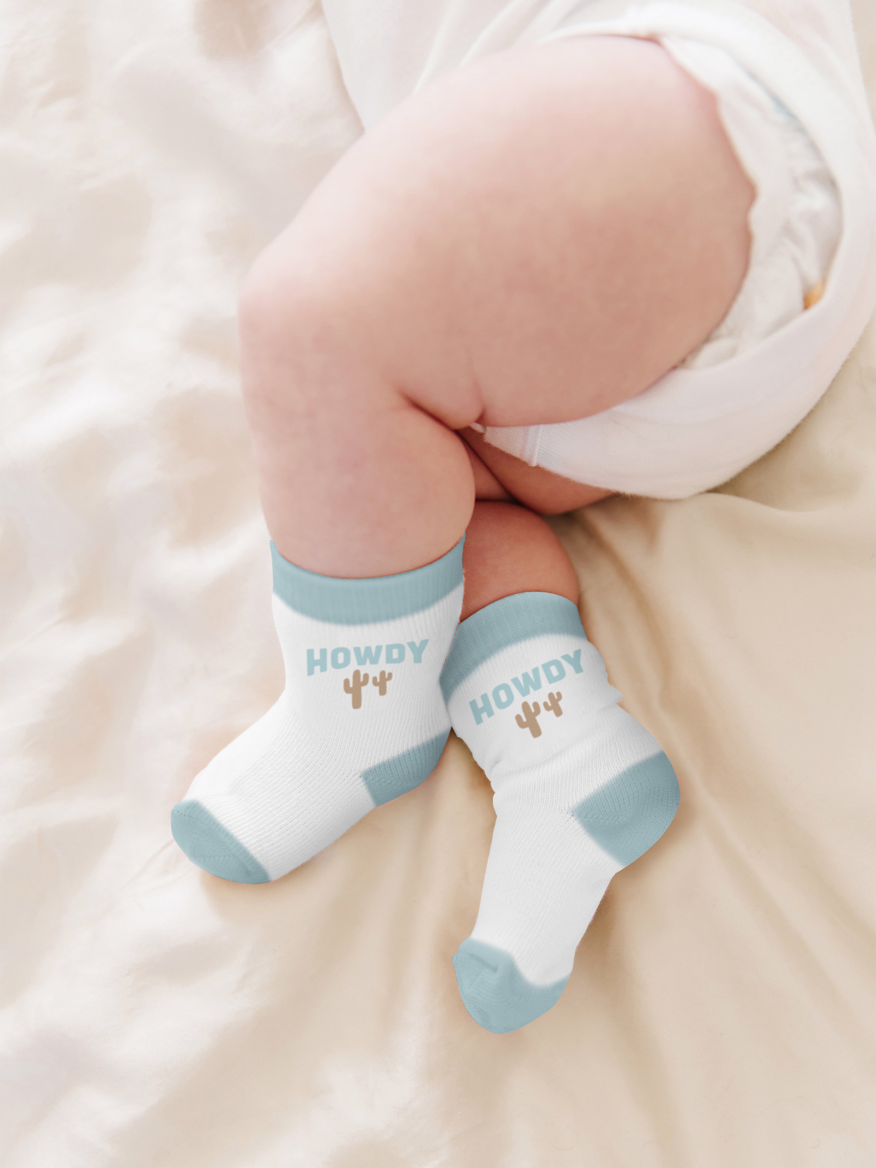 3-Pack Soft Durable Baby Socks Set - Howdy Partner Blue