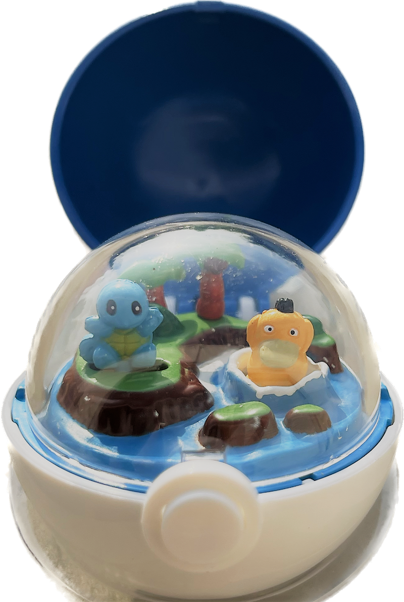 TOMY: Pokemon Monster Collection - Psyduck and Squirtle Windup Diorama Master Ball