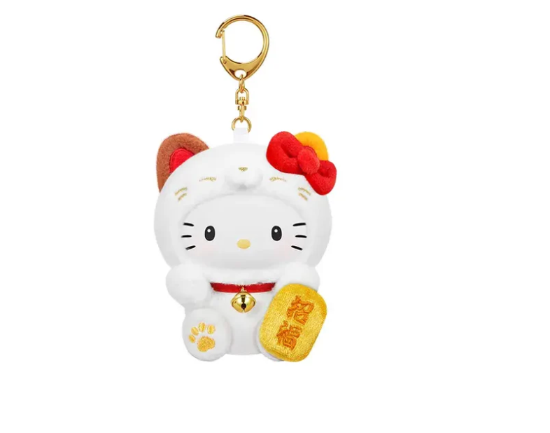 TOPTOY: Sanrio Characters Lucky Cat Series Plush Keychain - 1 Blind Box