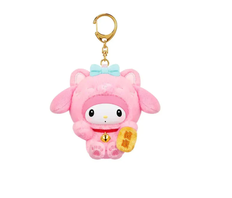 TOPTOY: Sanrio Characters Lucky Cat Series Plush Keychain - 1 Blind Box