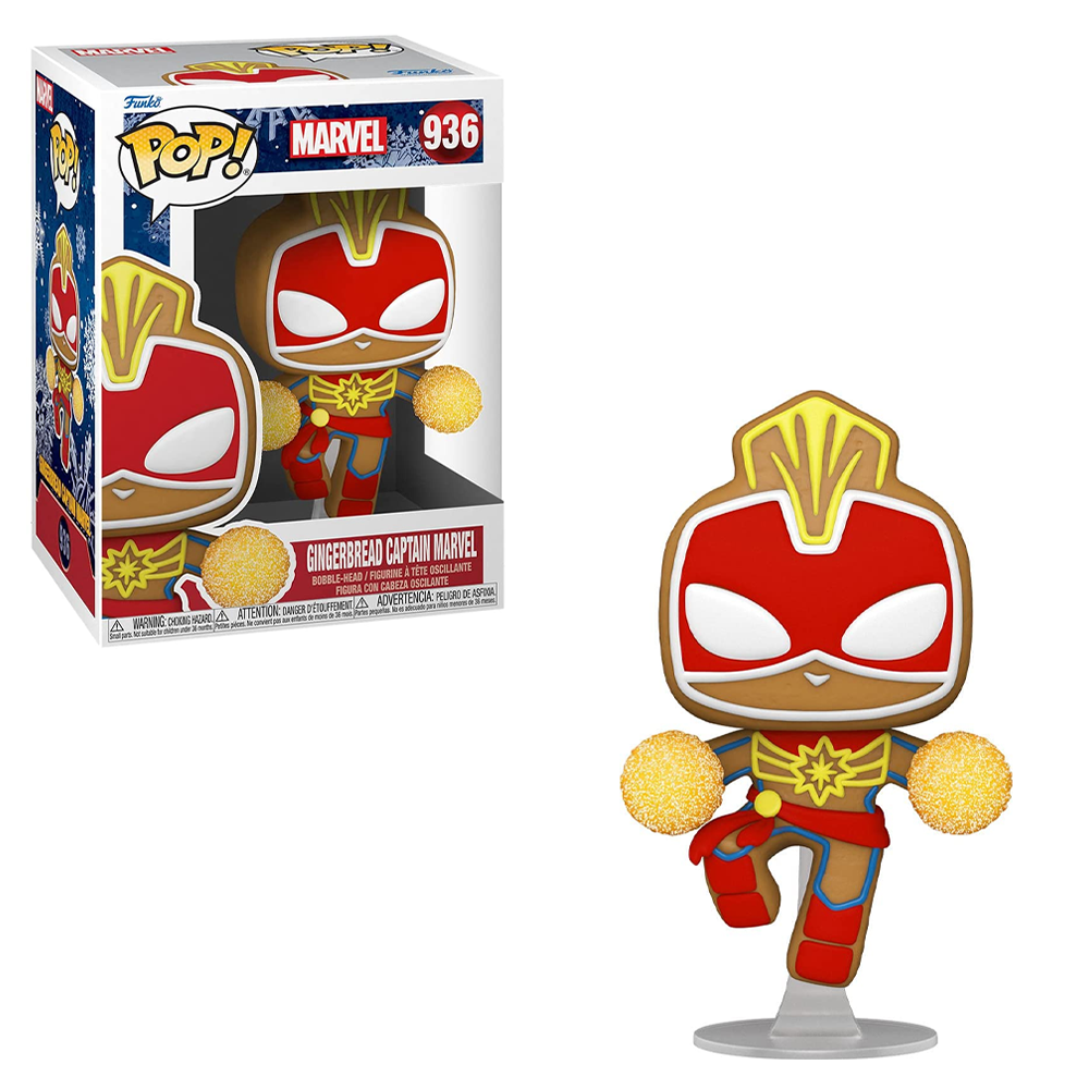 FU50661 Funko POP! Marvel Holiday - Gingerbread Captain Marvel Vinyl Figure #936