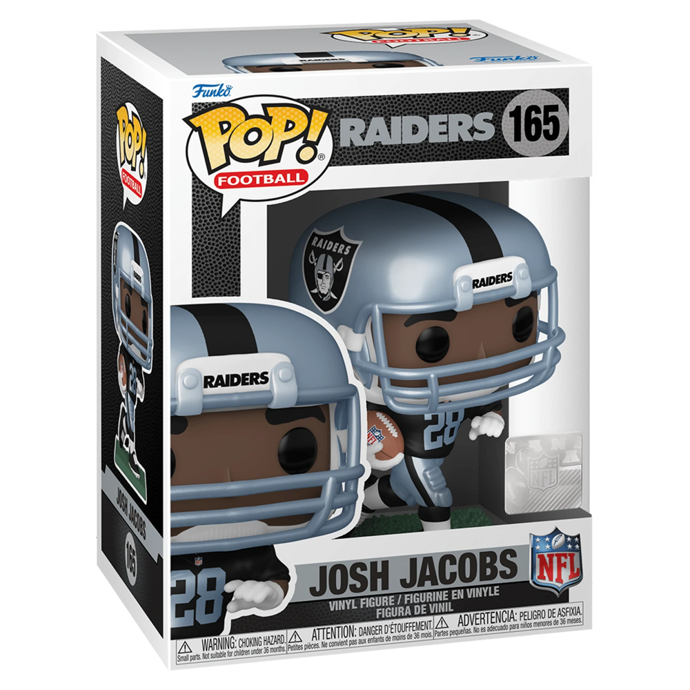 Funko POP! NFL: Raiders - Josh Jacobs (Home Uniform) (Metallic) Vinyl Figure #165