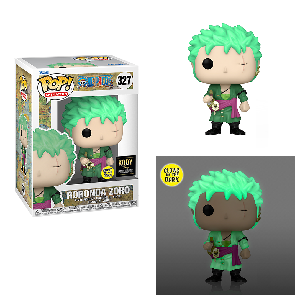 Funko POP! One Piece - Roronoa Zoro (Glow in the Dark) Vinyl Figure #327  Kody Trading Exclusive [READ DESCRIPTION]