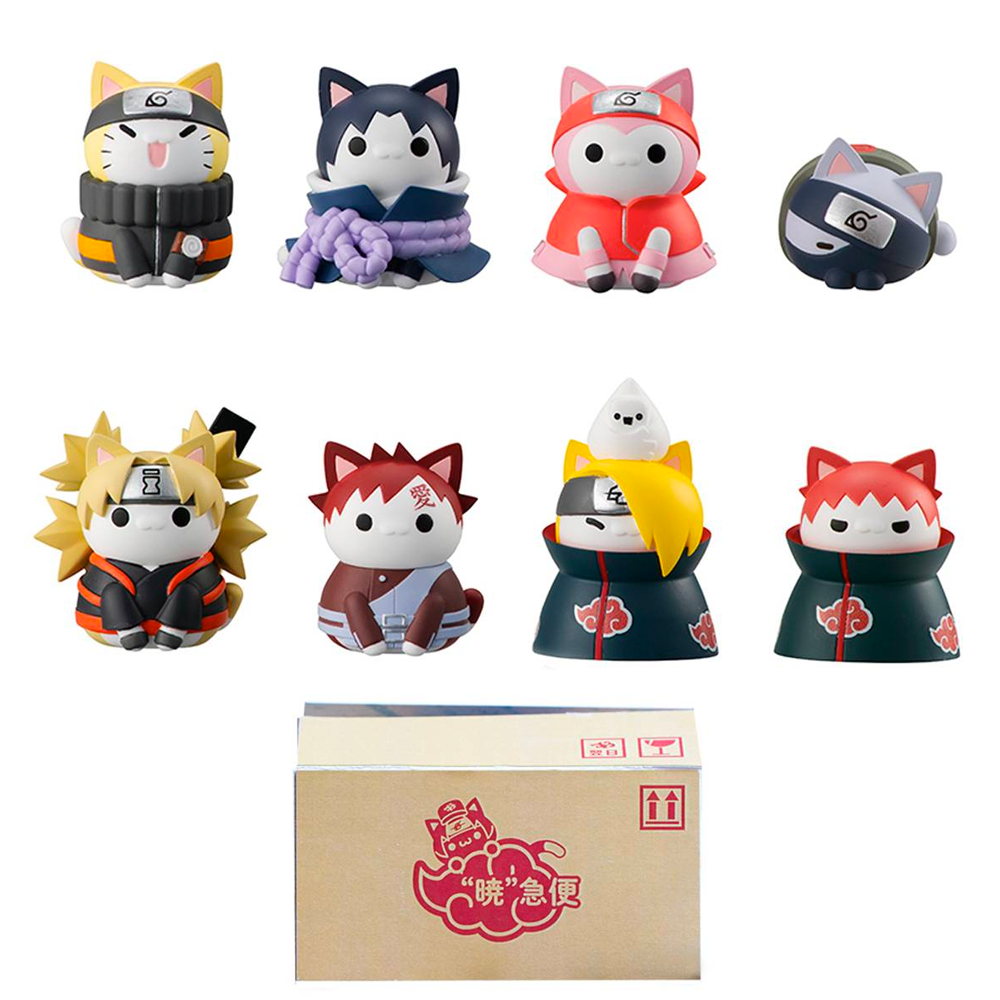 Megahouse Mega Cat Project: Naruto-Nyaruto! - Battle with Akatsuki Box of 8 Figures (With Gift)