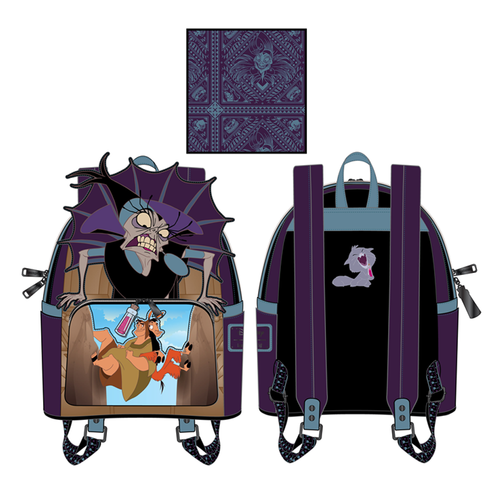 disney villains books mini backpack Loungefly: Disney Emperor's New Groove Villains Scene Yzma Mini Backpa