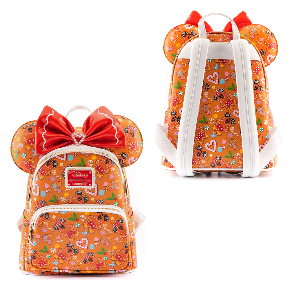 backpacks mini disney Loungefly: Disney Ginger Bread Micky and Minnie Mini Backpack and Head