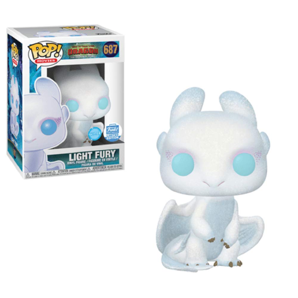 FU36372 Funko POP! How To Train Your Dragon - Light Fury (Glitter) Vinyl Figure #687 Funko-Shop Exclusive (NOT 100% MINT)