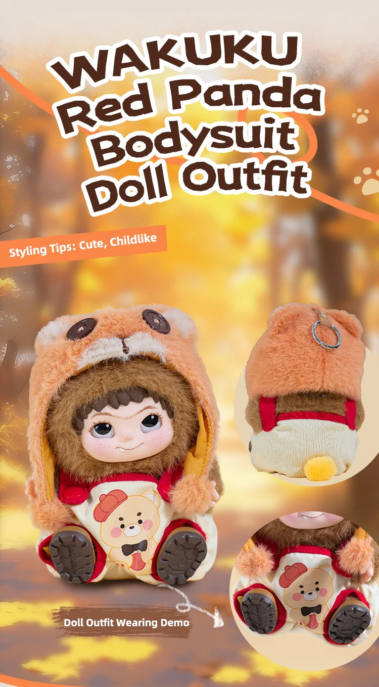 HereToy: WAKUKU Teddy Bear Style Onesie – Doll Outfit