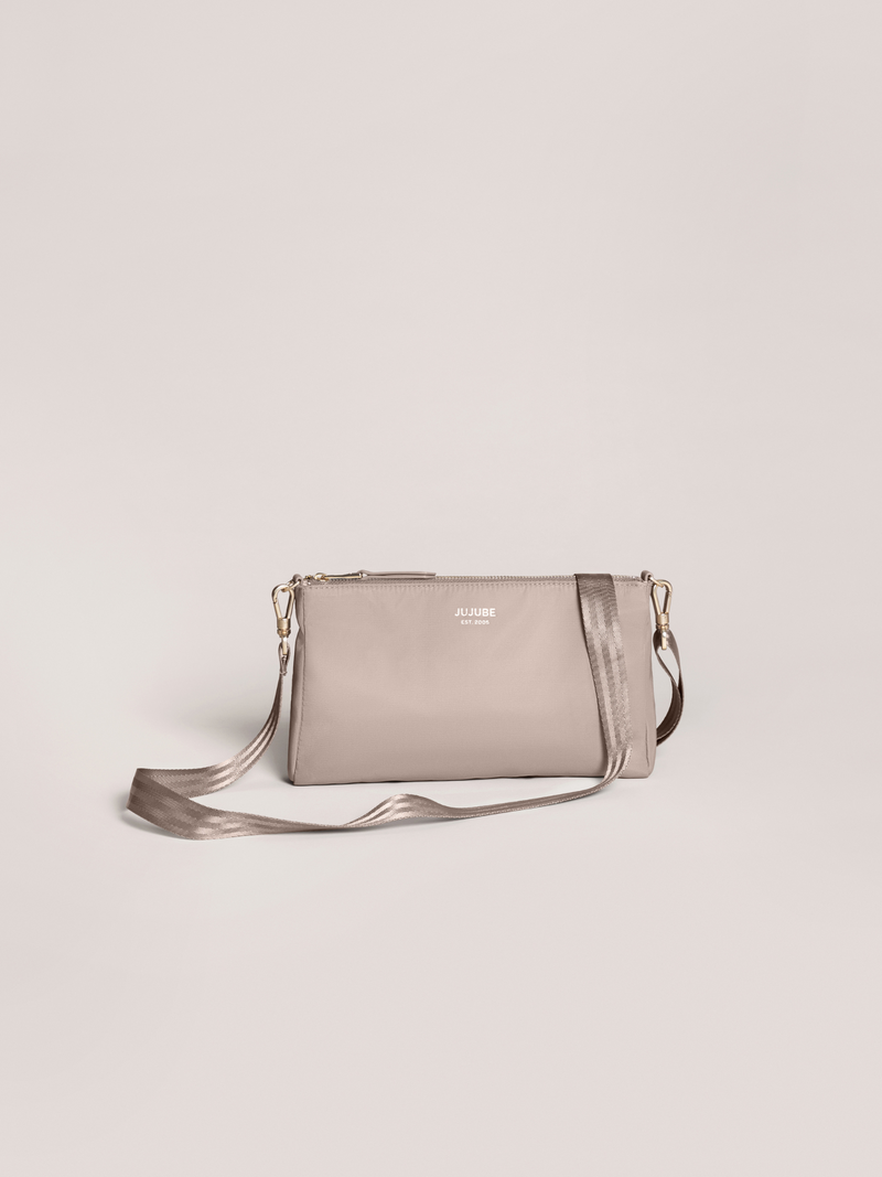 3-Piece Pouch Clutch Purse Set - Taupe