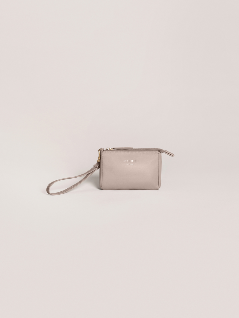 3-Piece Pouch Clutch Purse Set - Taupe