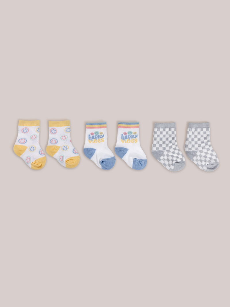 3-Pack Soft Durable Baby Socks Set - Happy Baby Vibes