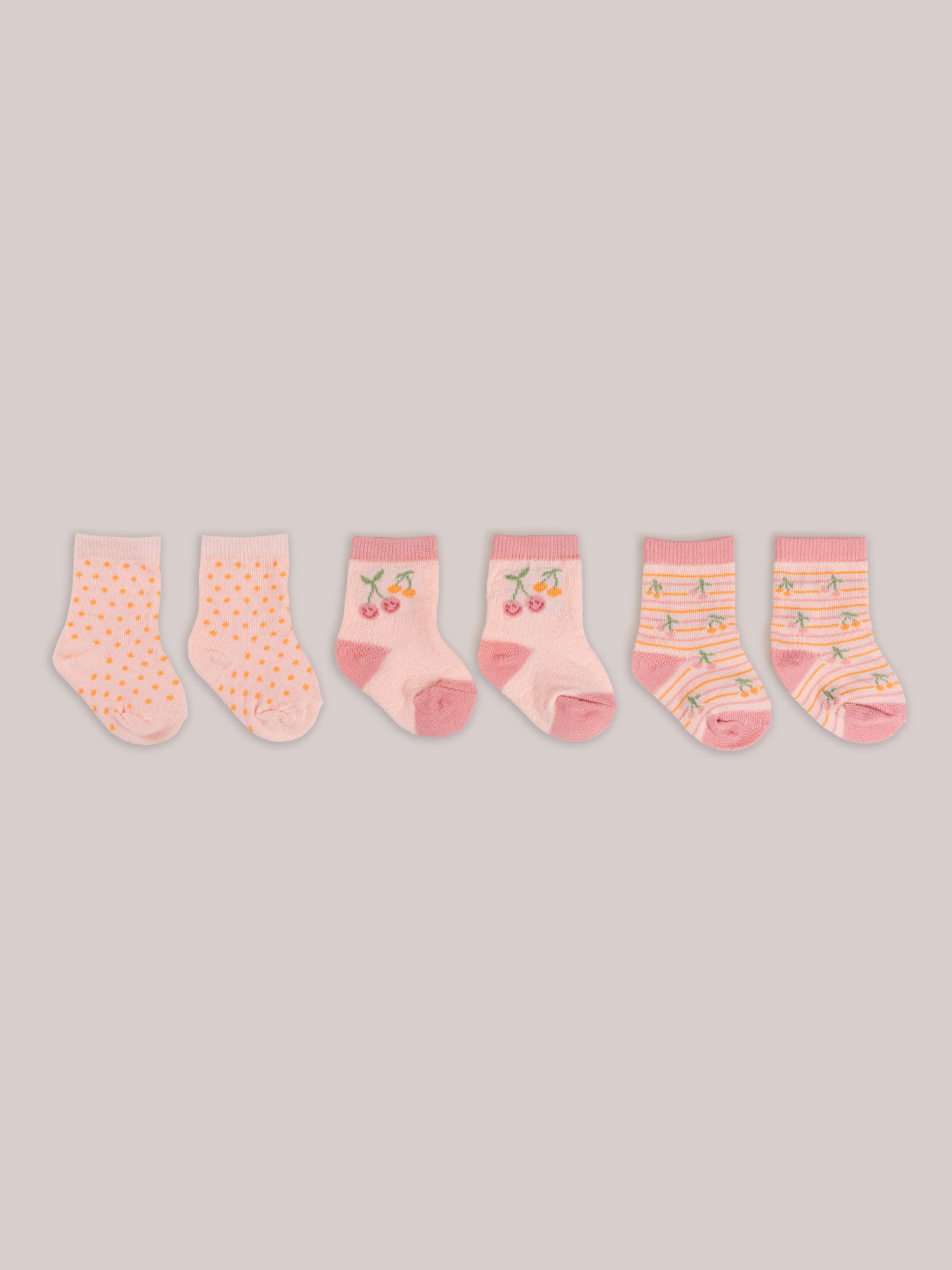 3-Pack Soft Durable Baby Socks Set - Cherry Cute by Doodle By Meg