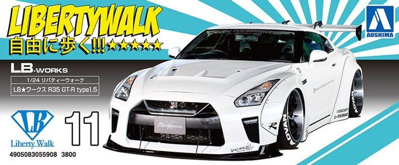 Aoshima: 1/24 LB-Works R35 GT-R Type 1.5 Scale Model Kit #11