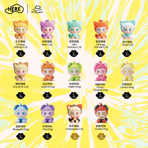 HereToy: WAKUKU Playing with Cats and Dogs Figures Series - 1 Blind Box