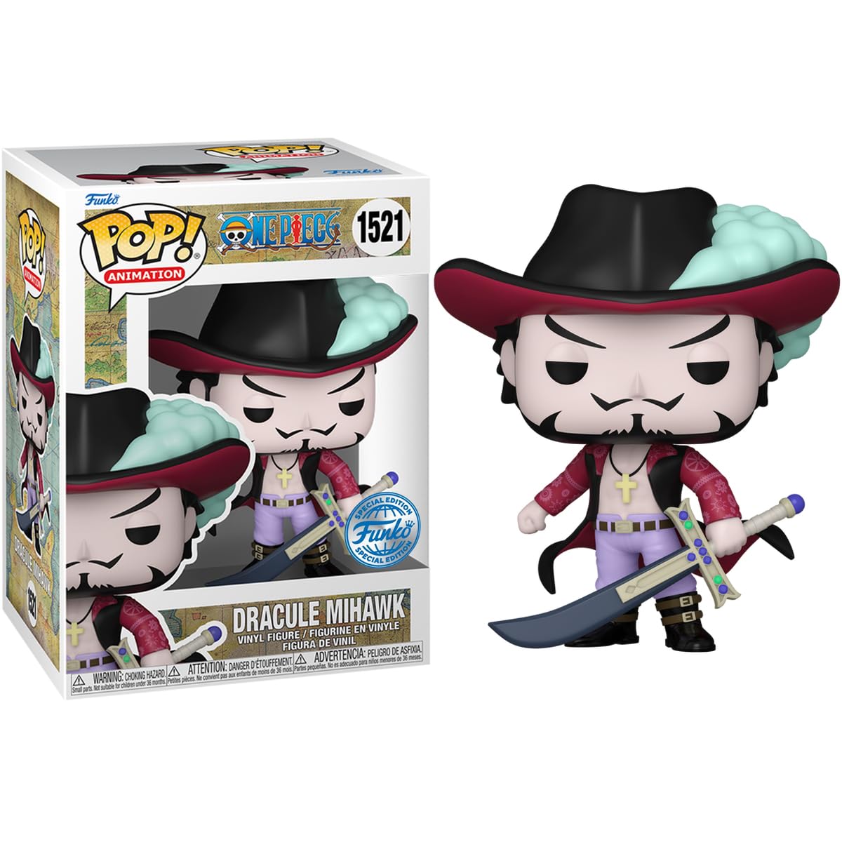 Funko POP! One Piece - Dracule Mihawk Vinyl Figure #1521 Special Edition Exclusive