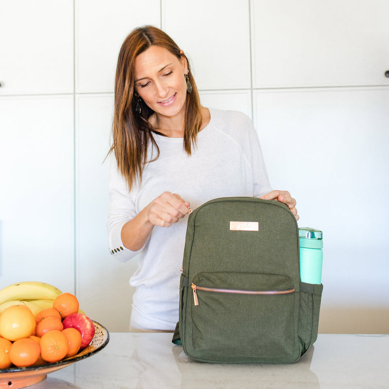 Mid-Sized Midi Backpack - Olive Chromatics