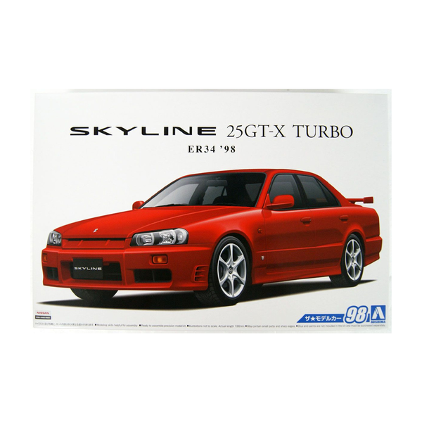 Aoshima: 1/24 NISSAN ER34 SKYLINE 25GT-X TURBO '98 Scale Model Kit #98