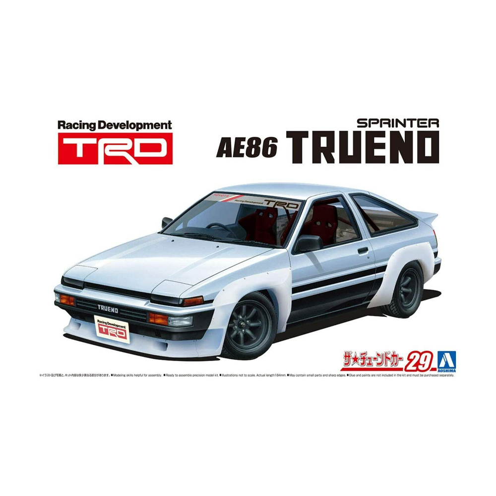 Aoshima: 1/24 TRD AE86TRUENO N2 '85 TOYOTA Scale Model Kit #29