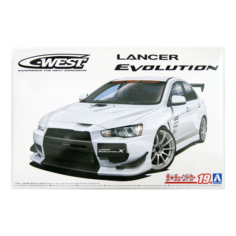 Aoshima: 1/24 C-West CZ4A Lancer Evolution X '07 (Mitsubishi) Scale Model Kit #19