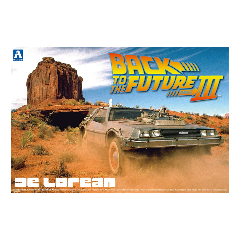 Aoshima: 1/24 Back To The Future Delorean From Part III & Railroad Ver. Scale Model Kit