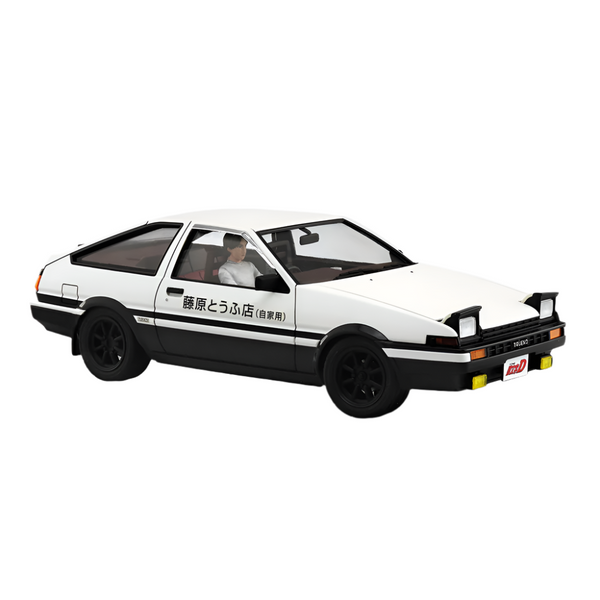 Aoshima: 1/24 Initial D - Takumi Fujiwara AE86 Trueno (Project D Ver.) with Driver Scale Model Kit #14