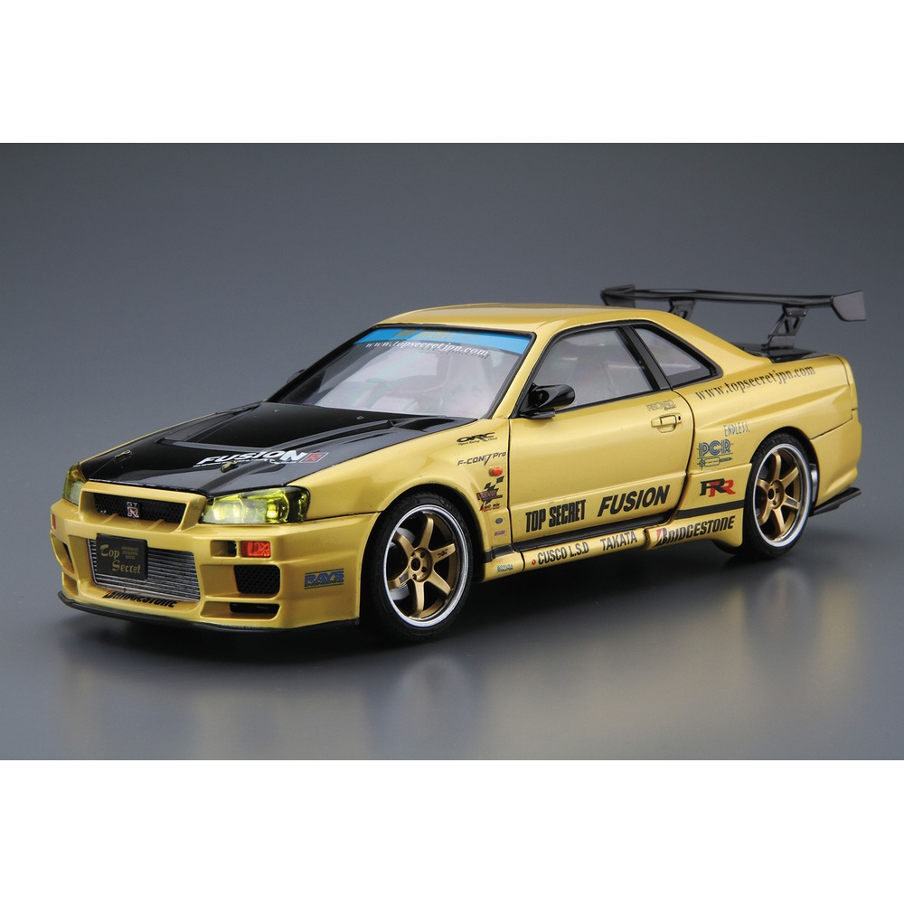 Aoshima: 1/24 Top Secret BNR34 SKYLINE GT-R '02 (Nissan) Scale Model Kit #15