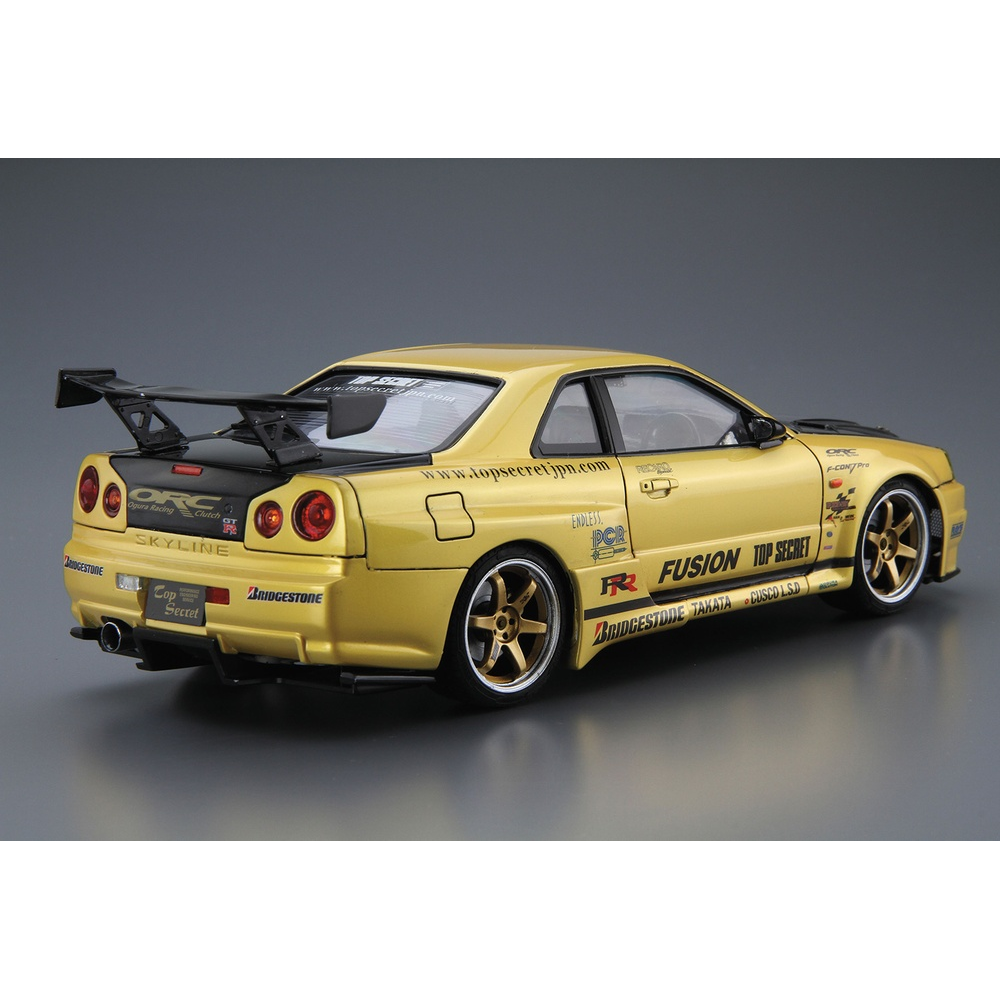 Aoshima: 1/24 Top Secret BNR34 SKYLINE GT-R '02 (Nissan) Scale Model Kit #15