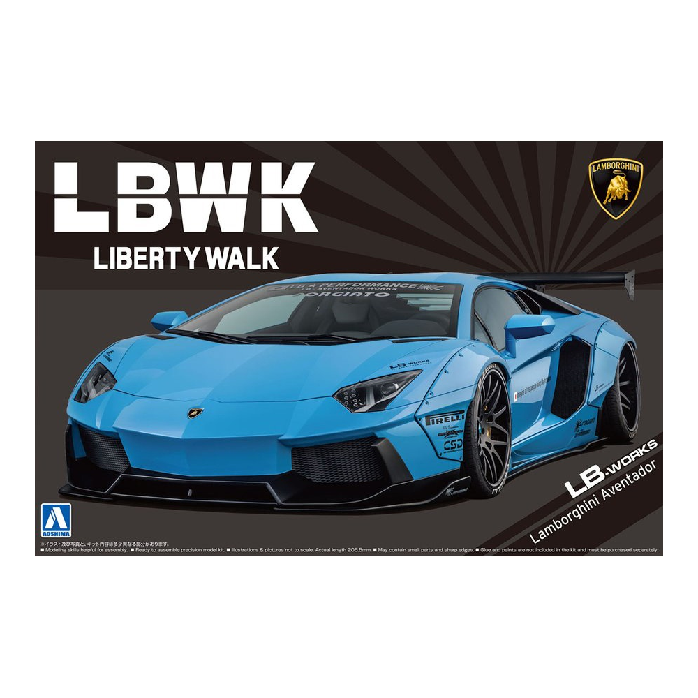 Aoshima: 1/24 LB-Works Lamborghini Aventador Ver. 1 Scale Model Kit #17