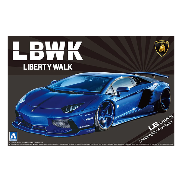 Aoshima: 1/24 LB-Works Liberty Walk Lamborghini Aventador (Ver. 2) Scale Model Kit