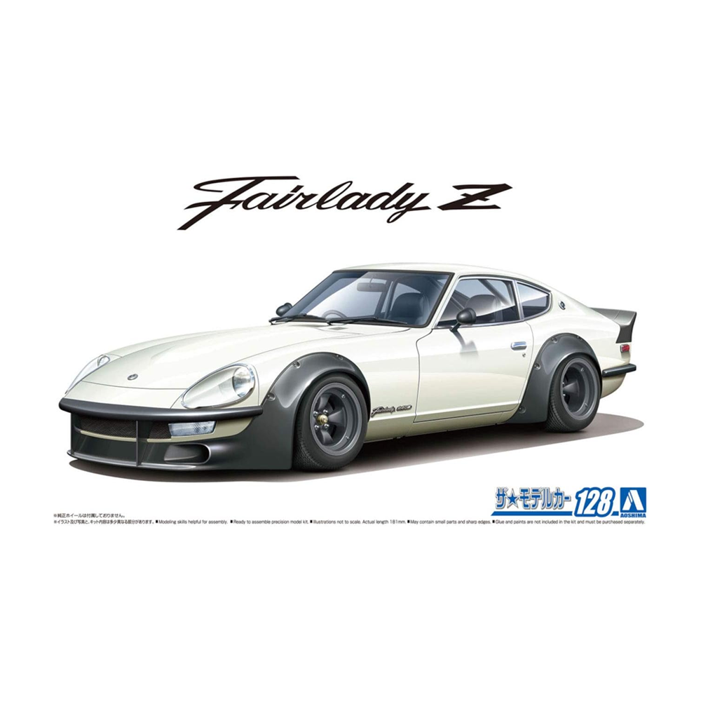 Aoshima: 1/24 NISSAN S30 Fairlady Z AERO CUSTOM Ver. 2 '75 Scale Model Kit #128