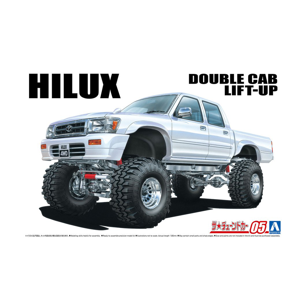 Aoshima: 1/24 LN107 HILUX Pickup Double Cab Lift-Up '94 (Toyota) Scale Model Kit #05