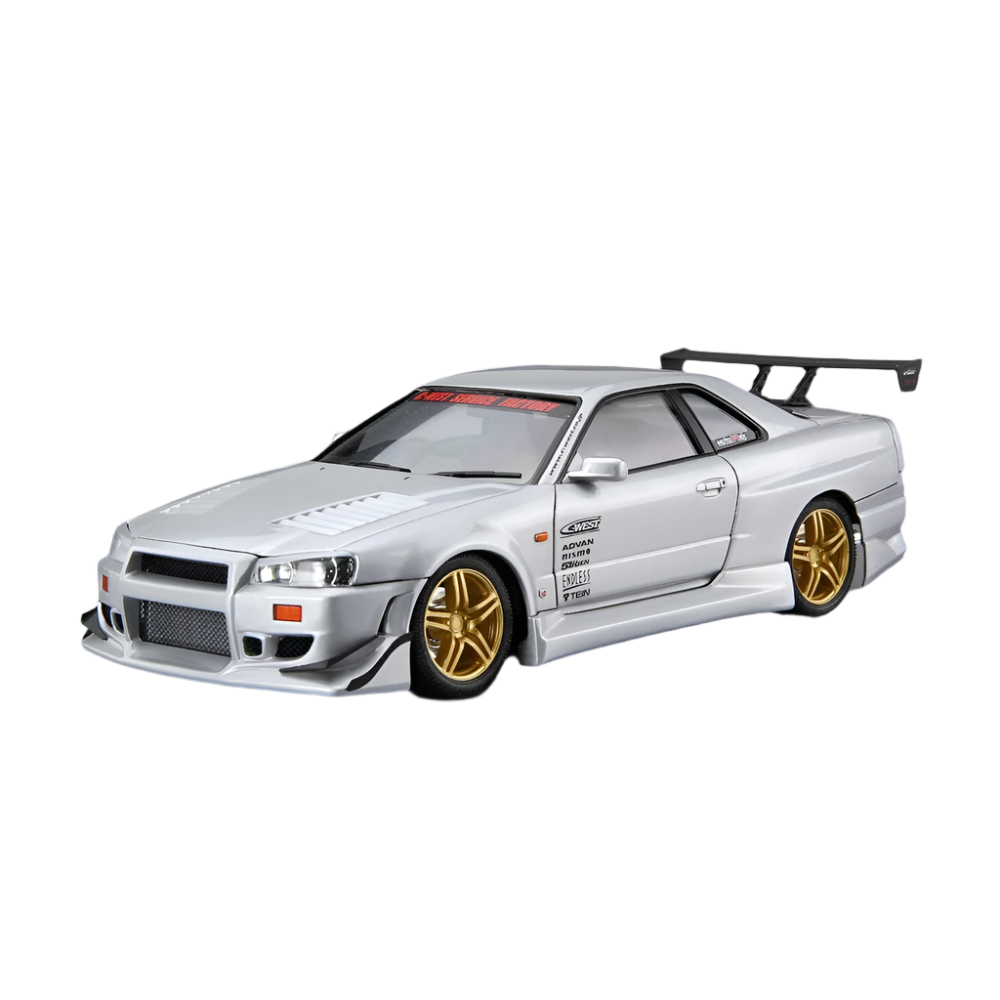 Aoshima: Nissan (2002) C-West BNR34 Skyline GT-R 1/24 Scale Model Kit #50