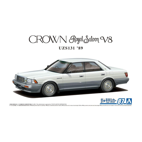 Aoshima: 1/24 Toyota UZS131 Crown Royalsaloon G '89 Scale Model Kit #87