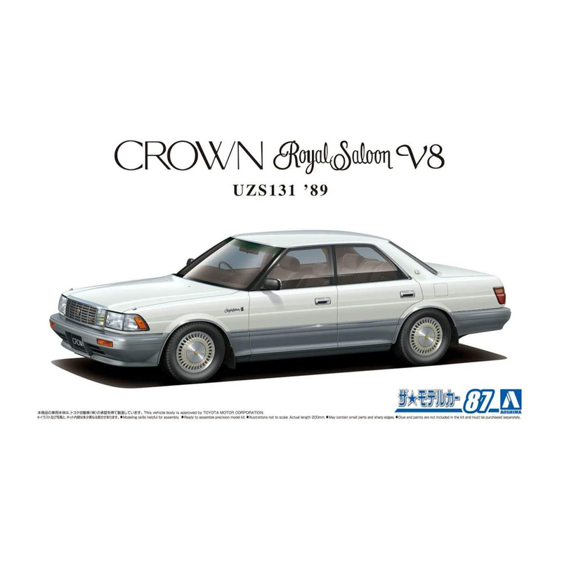 Aoshima: 1/24 Toyota UZS131 Crown Royalsaloon G '89 Scale Model Kit
