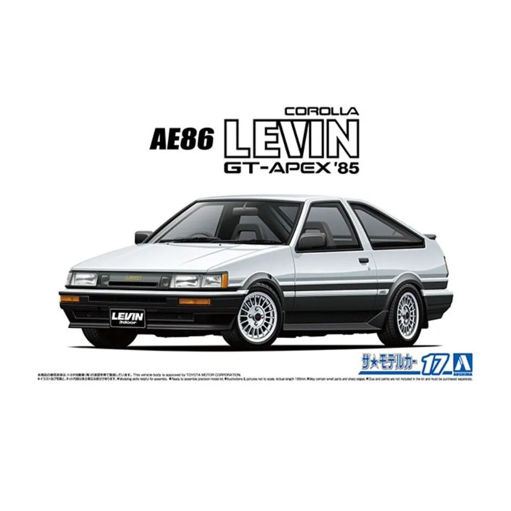 Aoshima: 1/24 TOYOTA AE86 COROLLA LEVIN GT-APEX '85 Scale Model Kit #17