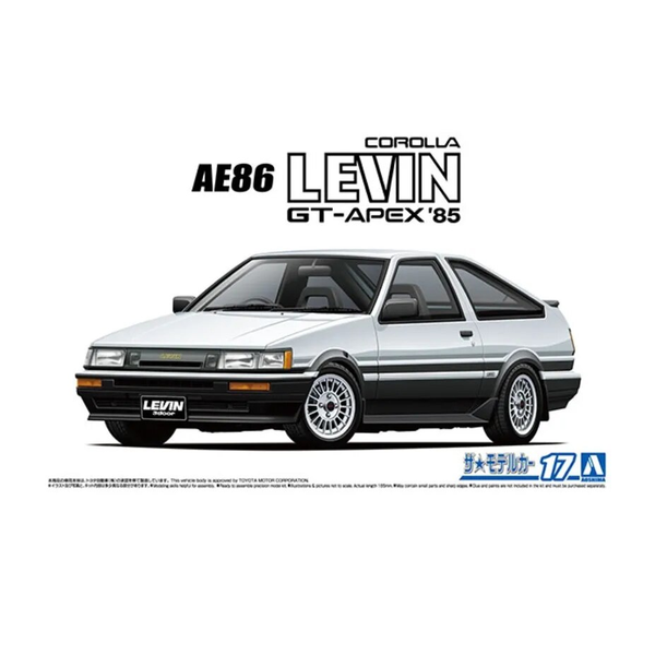Aoshima: 1/24 TOYOTA AE86 COROLLA LEVIN GT-APEX '85 Scale Model Kit