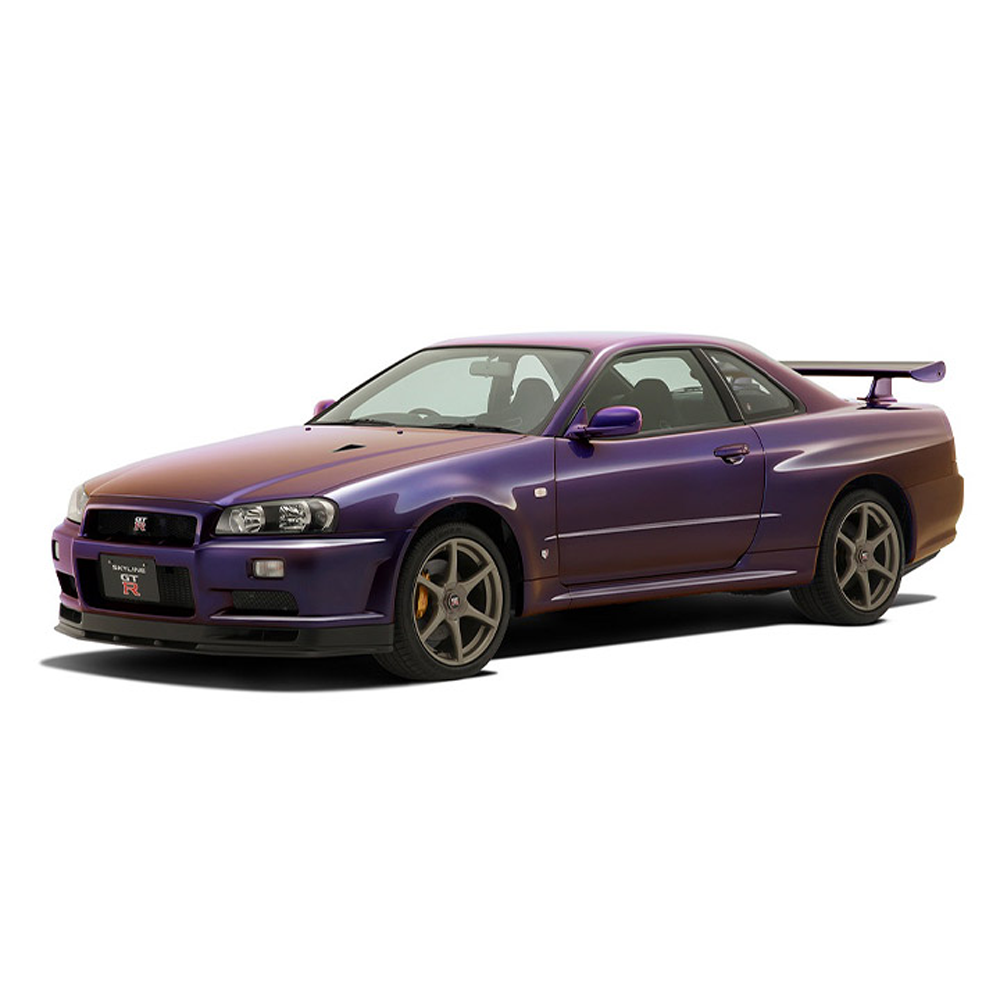 Aoshima: 1/32 The Snap Kit Nissan R34 Skyline GT-R (Midnight Purple III) Scale Model Kit #11-C