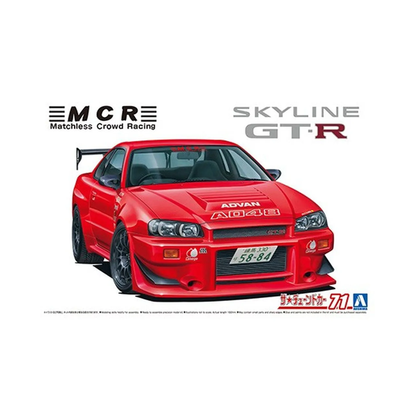 Aoshima: 1/24 Nissan MCR Skyline BNR34 GT-R '02 Scale Model Kit