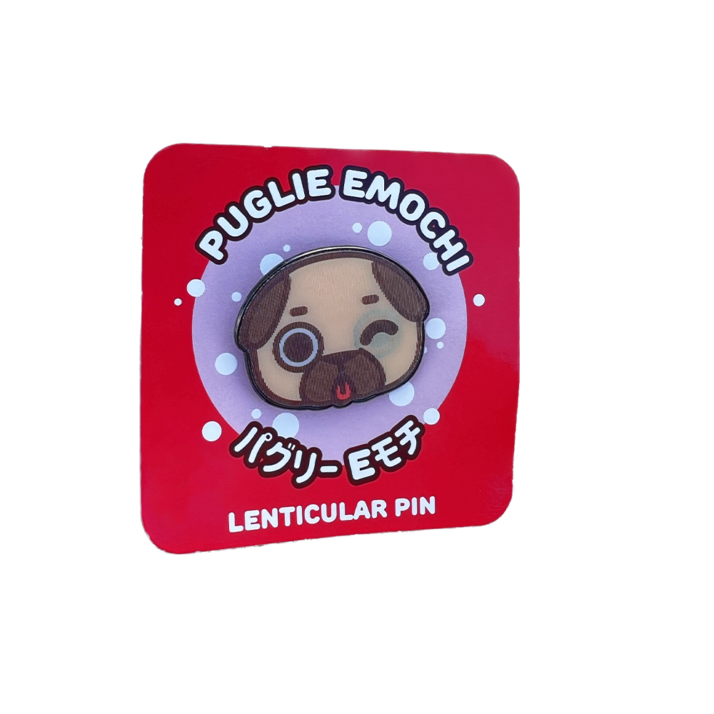 Good Smile Company: Puglie - Pug Emochi Lenticular Winking Enamel Pin