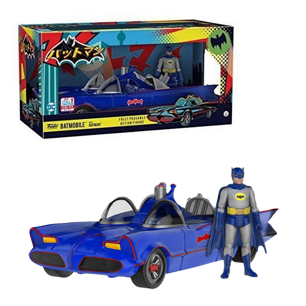 Funko: DC Comics: Batman - Blue Batmobile with Batman (Classic 1966 TV Series) Vinyl Figure 2017 Fall Convention Exclusive